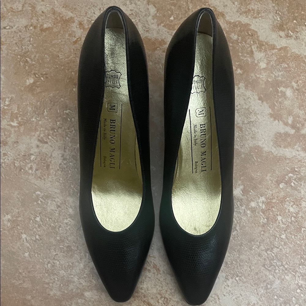 Bruno Magli Black Leather Heels